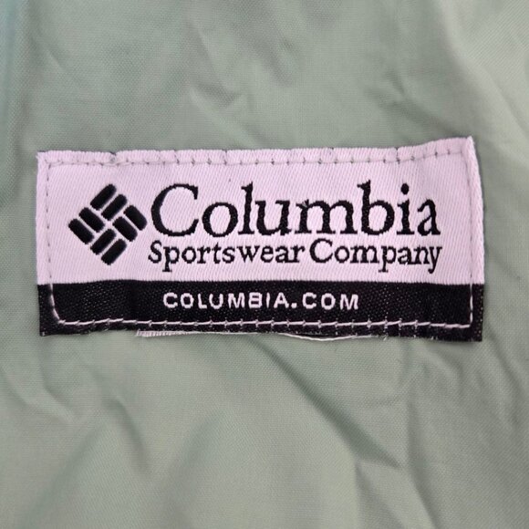 Columbia Womens XL Green Outdoor Hooded Rain Jacket Zip Front - Picture 15 of 16
